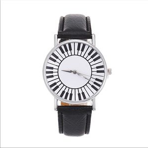 PIANO QUARTZ SILVER WATCH